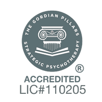 The Gordian Pillars Strategic Psychotherapy Accredited Licence Number 110205 Badge